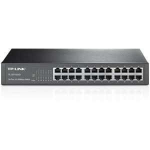 Switch Ethernet de escritorio,TP-link TL-SF1024D, 24 puertos RJ45 con soporte para rack, NO administ